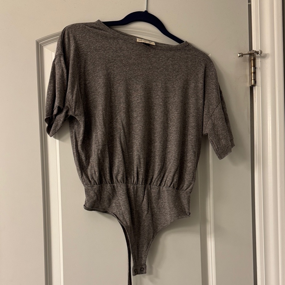 Universal Thread Gray Marled Short Sleeve Bodysuit